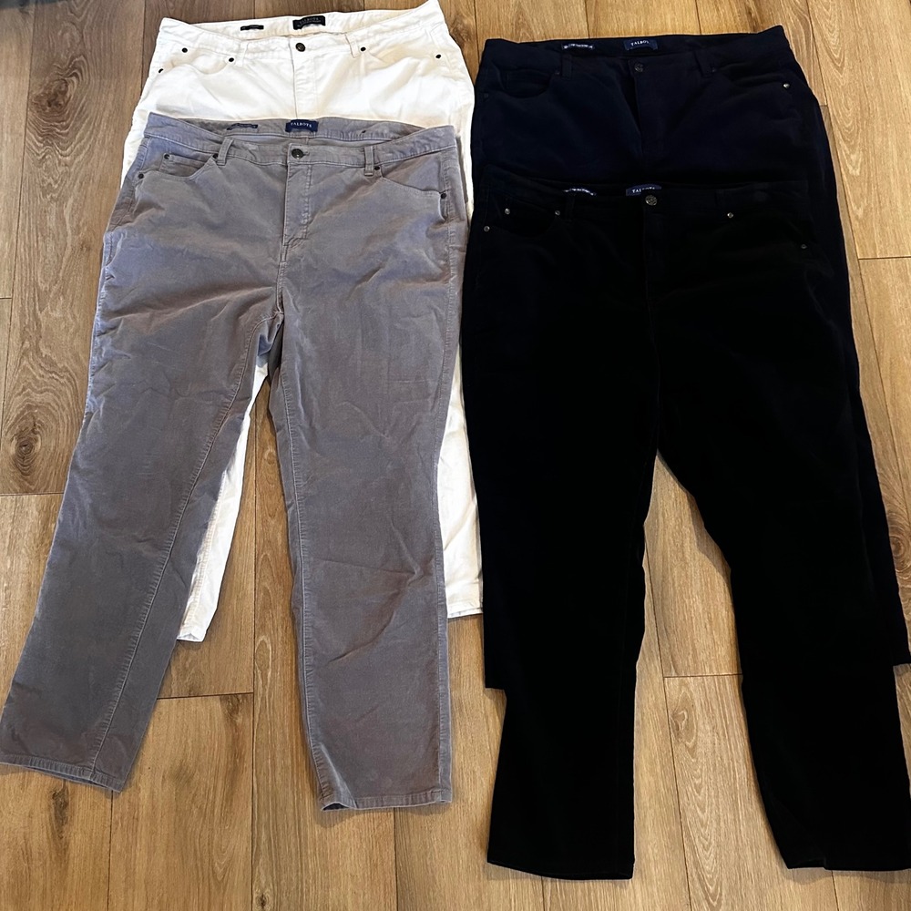 Talbots Corduroy Pants Bundle 4 Pairs Size 18 18W Straight High Rise Neutral